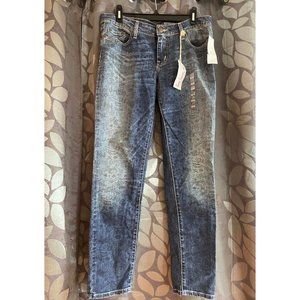 Eckored Skinny Jean Graffiti Print Medium Wash Womens Size 13-14 (SKU: 6W)